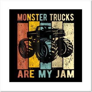 Monster Trucks Are My Jam Vintage Retro Monster Truck Posters and Art